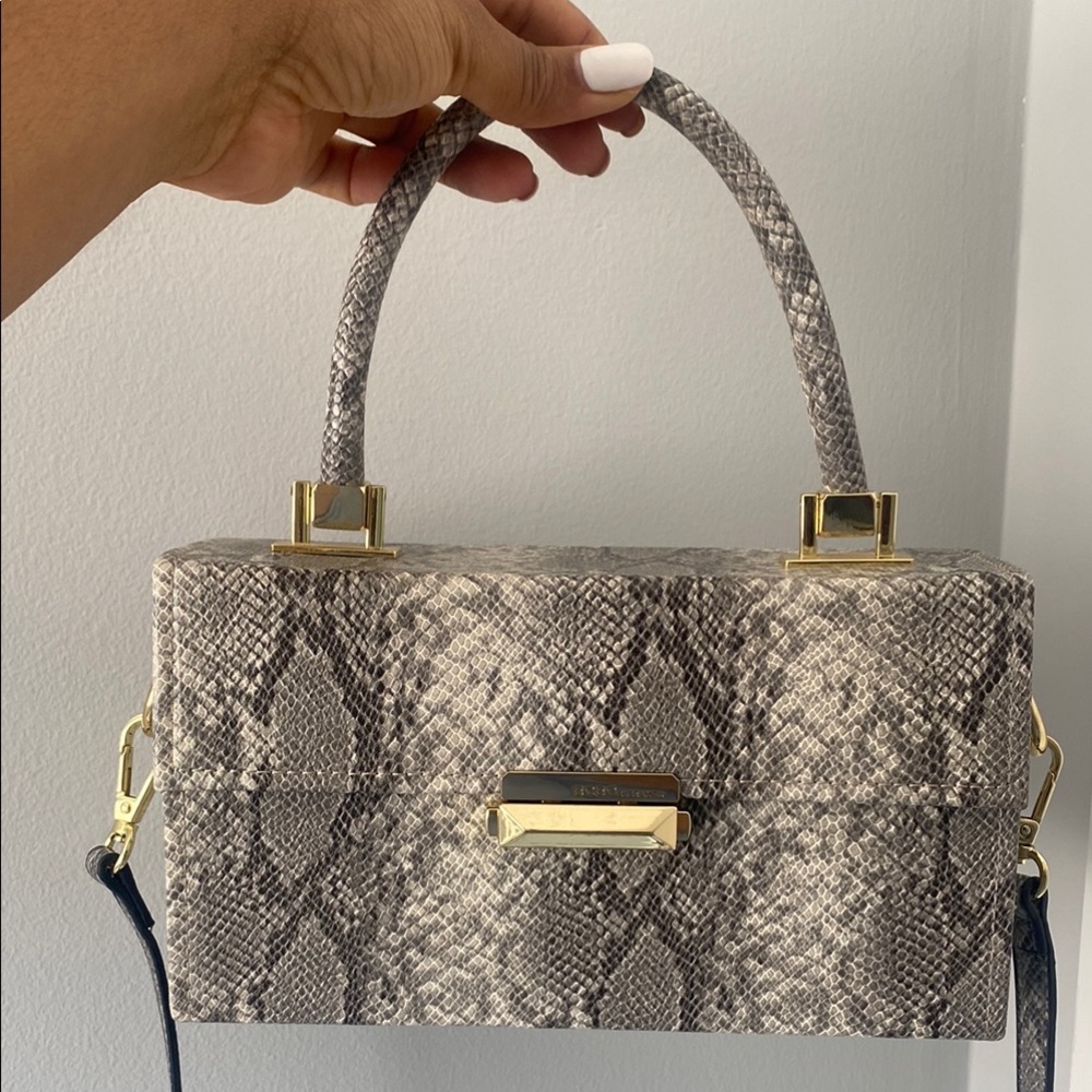 BCBGeneration Gray Mini Bag with Metallic Accents